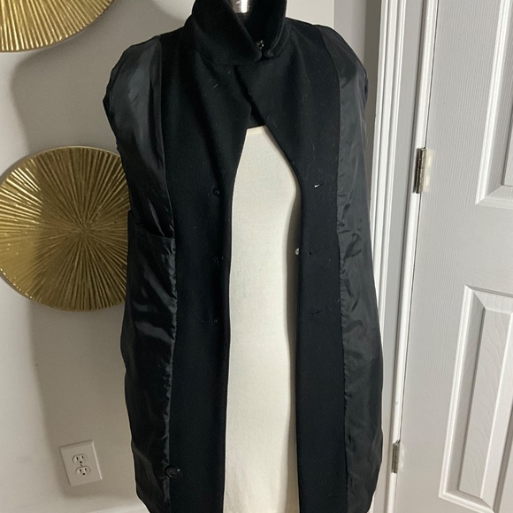 **Genuine Mink Collar Wool Coat** - Picture 9 of 12